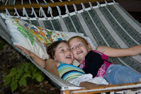 being silly in the hammock