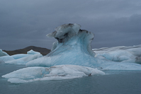 an iceberg in Jökulsárlón, the only glacial lagoon in Iceland that still connects to the ocean