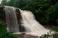 Muddy Falls after a week of steady rainfall in the area
