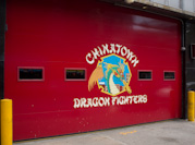 the garage door of the Chinatown FD