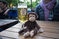 Pleepleus enjoying a beer in Berlin