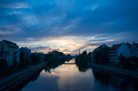 sunset over the Regnitz on our last night in Bamberg