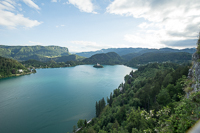 Bled Island on Lake Bled, shot from Castle Bled